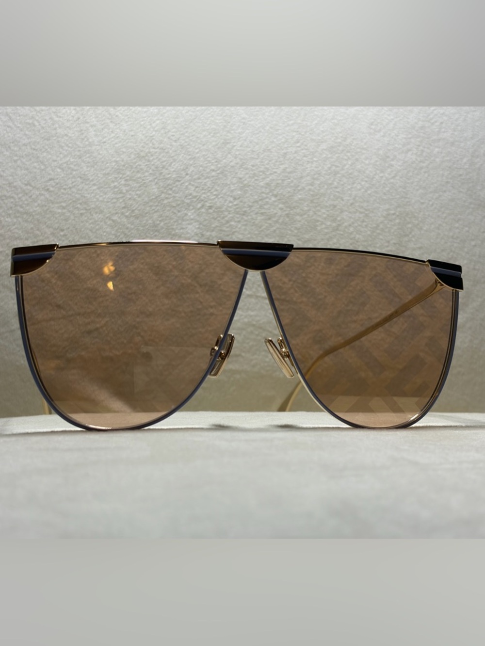 Fendi Gold FF Fabulous Shield Sunglasses